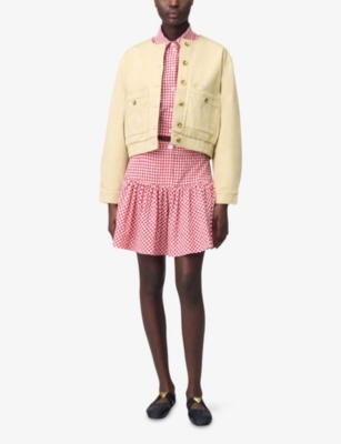 CLAUDIE PIERLOT: Patch-Pocket Cropped Cotton Jacket