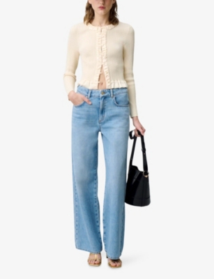 CLAUDIE PIERLOT: Ruched-Trim Fine-Knit Cardigan