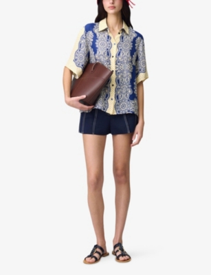 Claudie Pierlot Printed Short-sleeve Shirt In Divers