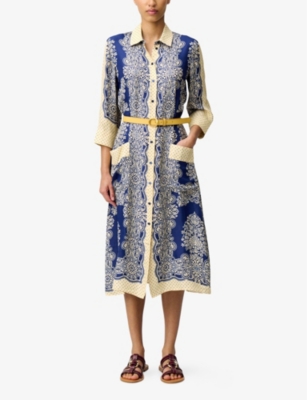 CLAUDIE PIERLOT: Printed Long-Sleeve Woven Maxi Dress