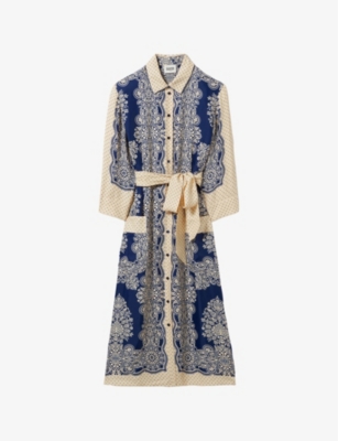 CLAUDIE PIERLOT: Printed Long-Sleeve Woven Maxi Dress