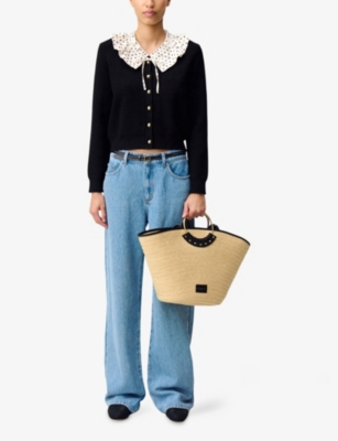 CLAUDIE PIERLOT: Removable-Collar Button-Down Knitted Cardigan