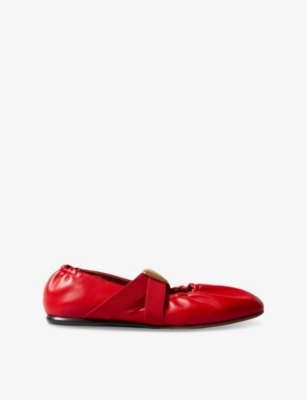 CLAUDIE PIERLOT: Heart-Plaque Leather Ballet Flats