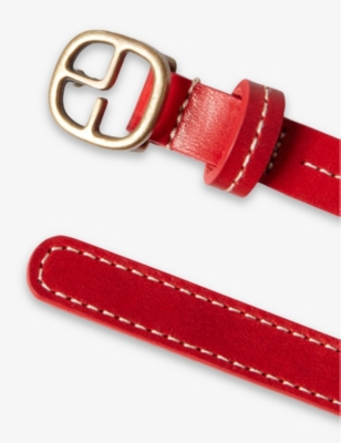 Claudie Pierlot Womens  Contrast-stitch Leather Belt In Rouges