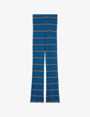 Claudie Pierlot Fine-knit Trousers In Bleus