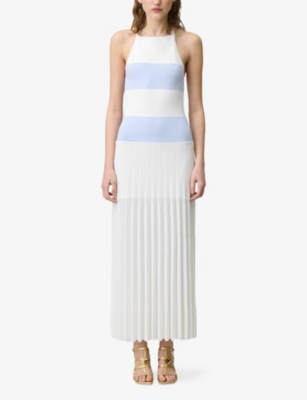 Claudie Pierlot Dropped-waist Stripe Maxi Dress In Divers