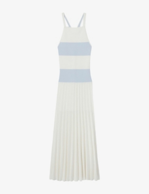 Claudie Pierlot Dropped-waist Stripe Maxi Dress In Divers
