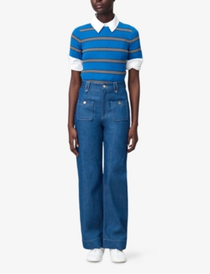CLAUDIE PIERLOT: Straight-Leg High-Rise Denim Jeans