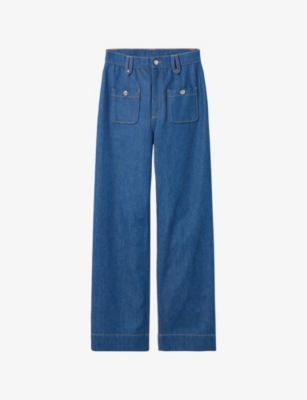 CLAUDIE PIERLOT: Straight-Leg High-Rise Denim Jeans