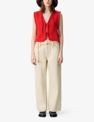 CLAUDIE PIERLOT: Straight-Leg High-Rise Denim Jeans