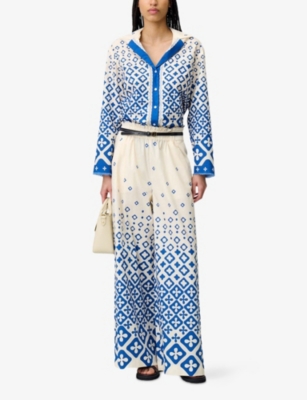 CLAUDIE PIERLOT: Gradient-Pattern Wide-Leg Cotton Trousers