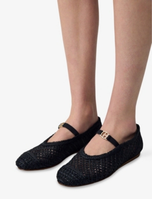 CLAUDIE PIERLOT: Woven Leather Ballet Flats