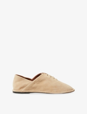 CLAUDIE PIERLOT: Tonal-Stitching Suede Oxford Shoes