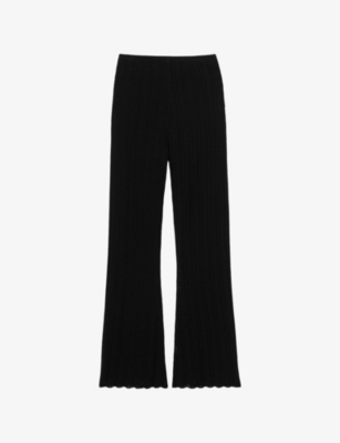 CLAUDIE PIERLOT: Flared-Leg Crochet-Pattern Knitted Trousers