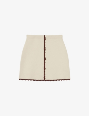 CLAUDIE PIERLOT: Crochet-Trim Knitted Mini Skirt