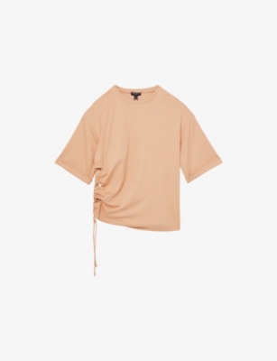 REISS WOMENS NEUTRAL BERKELEY ROPE-CORD COTTON TOP 