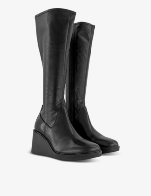 VAGABOND SHOEMAKERS: Deena knee-high wedge-heel leather boots