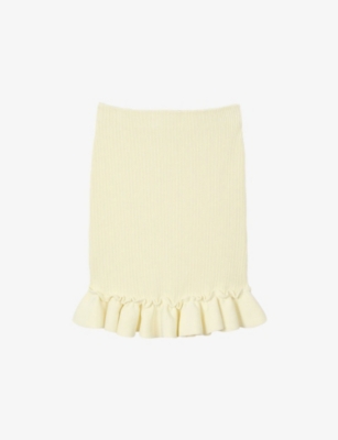 SANDRO: Ruffle-Trim Knitted Mini Skirt