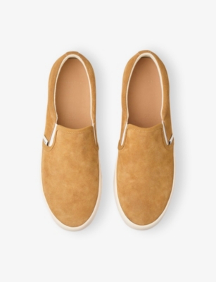 Sandro Split Leather Slip-ons In Naturels