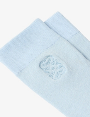 SANDRO: Logo-Embroidered Ribbed Cotton-Blend Socks
