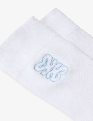 SANDRO: Logo-Embroidered Ribbed Cotton-Blend Socks