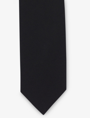 Sandro Pointed-tip Cotton Tie In Noir / Gris