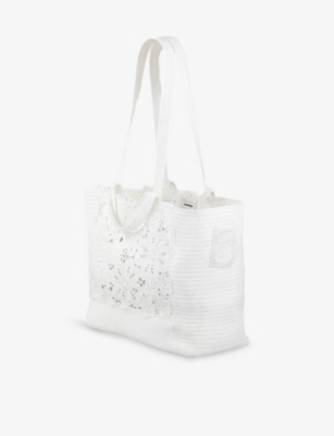 SANDRO: Crochet Woven Tote Bag