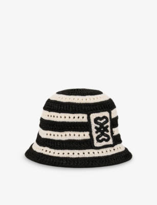 SANDRO: Monogram Crochet Bucket Hat