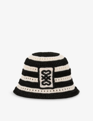 SANDRO: Monogram Crochet Bucket Hat