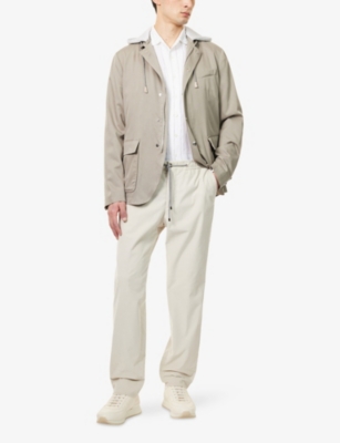 ELEVENTY: Hooded Flap-Pockets Silk Jacket