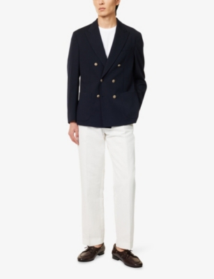 ELEVENTY: Double-Breasted Notched-Collar Wool-Blend Blazer