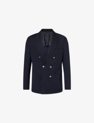 ELEVENTY: Double-Breasted Notched-Collar Wool-Blend Blazer