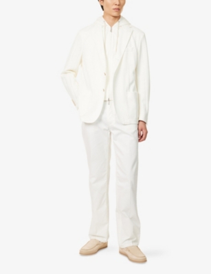 ELEVENTY: Hooded Notch-Lapels Linen-Cotton Blazer