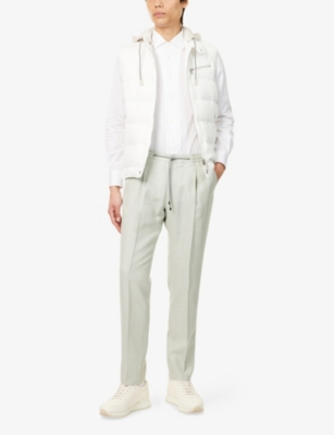 ELEVENTY: Hooded Padded Linen Gilet