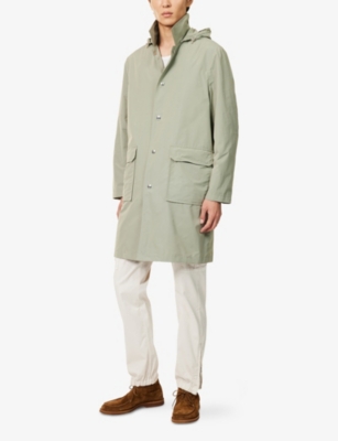 ELEVENTY: Hooded Patch-Pocket Waterproof Trench Coat