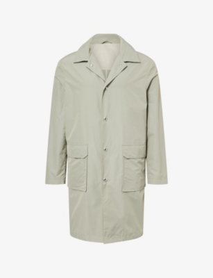 ELEVENTY: Hooded Patch-Pocket Waterproof Trench Coat