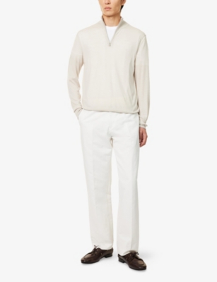 ELEVENTY: Funnel-Neck Half-Zip Knitted Wool Top