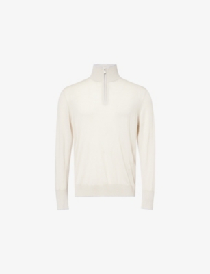 ELEVENTY: Funnel-Neck Half-Zip Knitted Wool Top