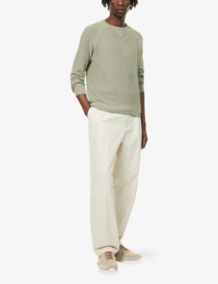 ELEVENTY: Raglan-Sleeve Crewneck Knitted Sweater