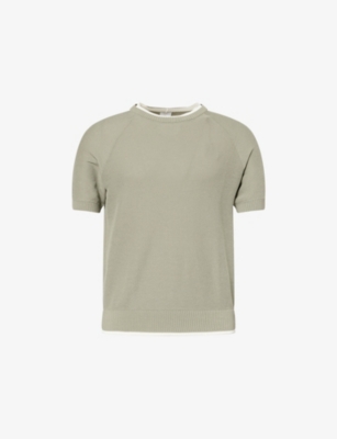 ELEVENTY: Crew-Neck Short-Sleeves Knitted T-Shirt