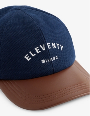 Eleventy Logo-embroidered Cap In Blu E Moro