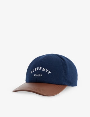 Eleventy Logo-embroidered Cap In Blu E Moro