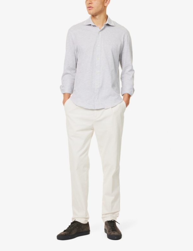 Dandy curved-hem cotton shirt