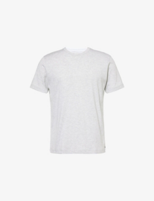 ELEVENTY: Crewneck layered-design cotton-jersey T-shirt
