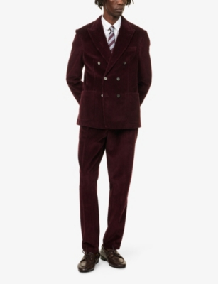 ELEVENTY: Double-Breasted Corduroy Suit Jacket