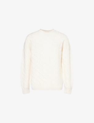 ELEVENTY: Crewneck Cable-Knit Wool-Cashmere Jumper