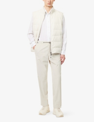 Eleventy Sleeveless Down Vest In Ivory, Sand
