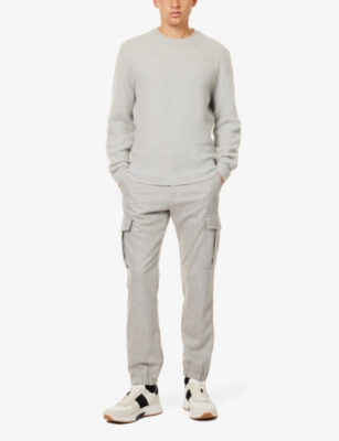 ELEVENTY: Flap-pocket tapered-leg regular-fit wool-blend trousers