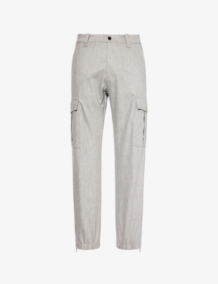 ELEVENTY: Flap-pocket tapered-leg regular-fit wool-blend trousers
