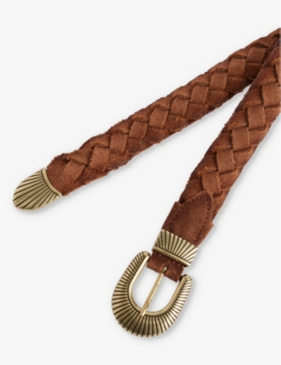 ELEVENTY: Plaited suede belt
